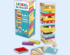 Animal Alphabet - Wooden Topple Tower with 6 Games<Wonderbox Clearance