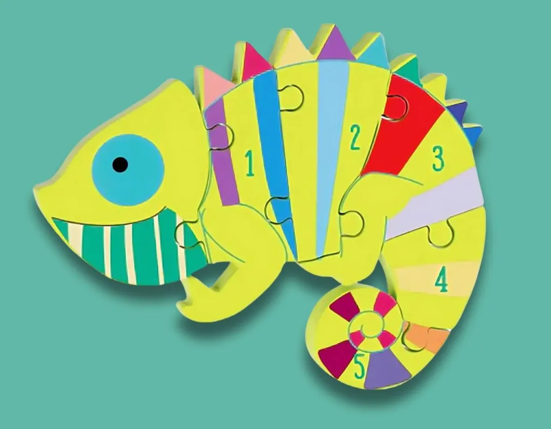 Chameleon Wooden Number Puzzle<Orange Tree Toys Best