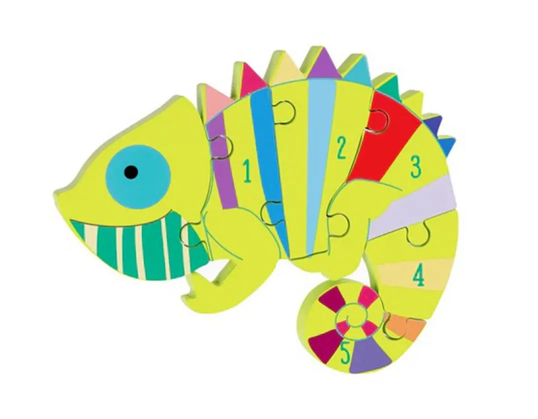 Chameleon Wooden Number Puzzle<Orange Tree Toys Best