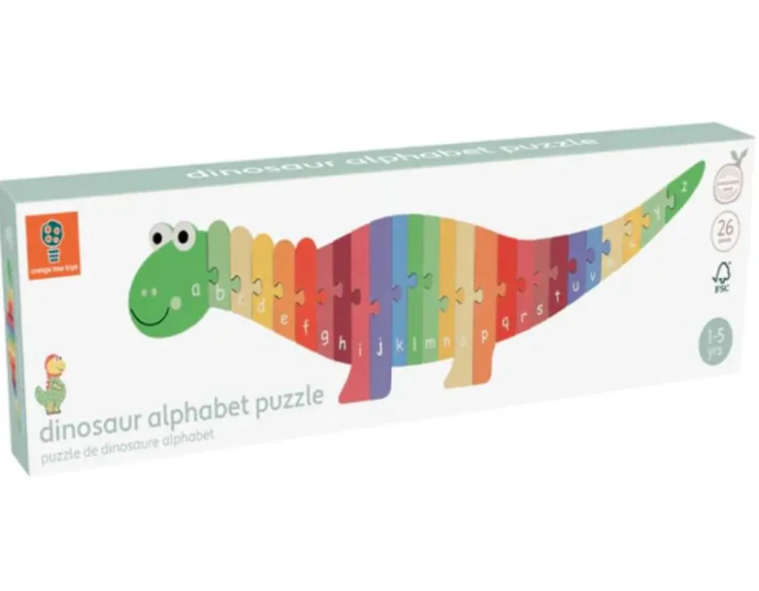 Dinosaur Alphabet Wooden Puzzle<Orange Tree Toys Clearance