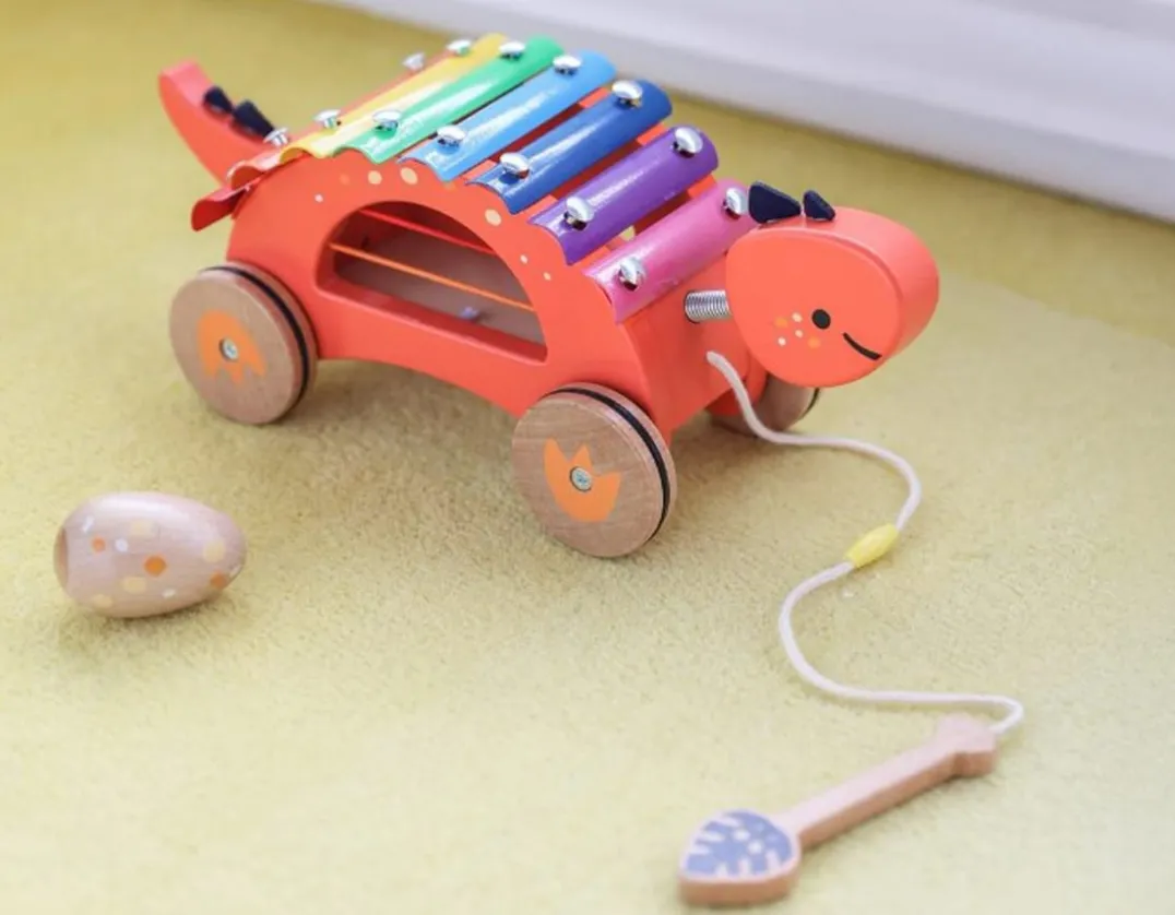 Dinosaur Xylophone - Wooden Pull Along<Classic World Sale