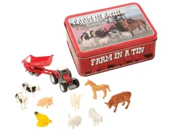Farm in a Tin - 12 Mini Animals with Tractor<Funtime Gifts Clearance