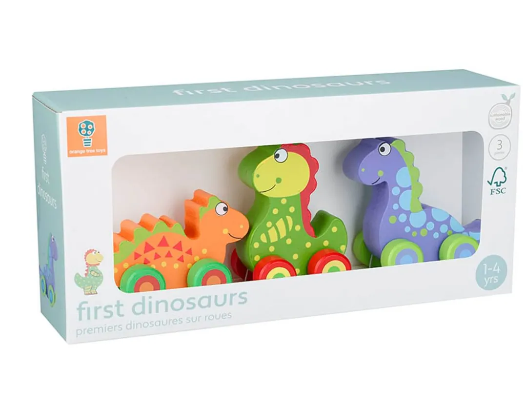 First Dinosaurs - Wooden Push-Alongs<Orange Tree Toys Sale