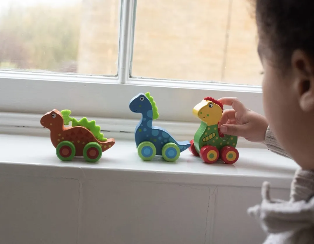 First Dinosaurs - Wooden Push-Alongs<Orange Tree Toys Sale