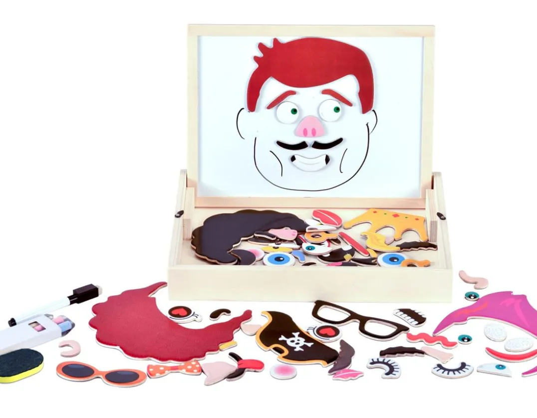 Magnetic Faces - Fun Wooden Shapes<Fiesta Crafts Clearance