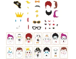 Magnetic Faces - Fun Wooden Shapes<Fiesta Crafts Clearance