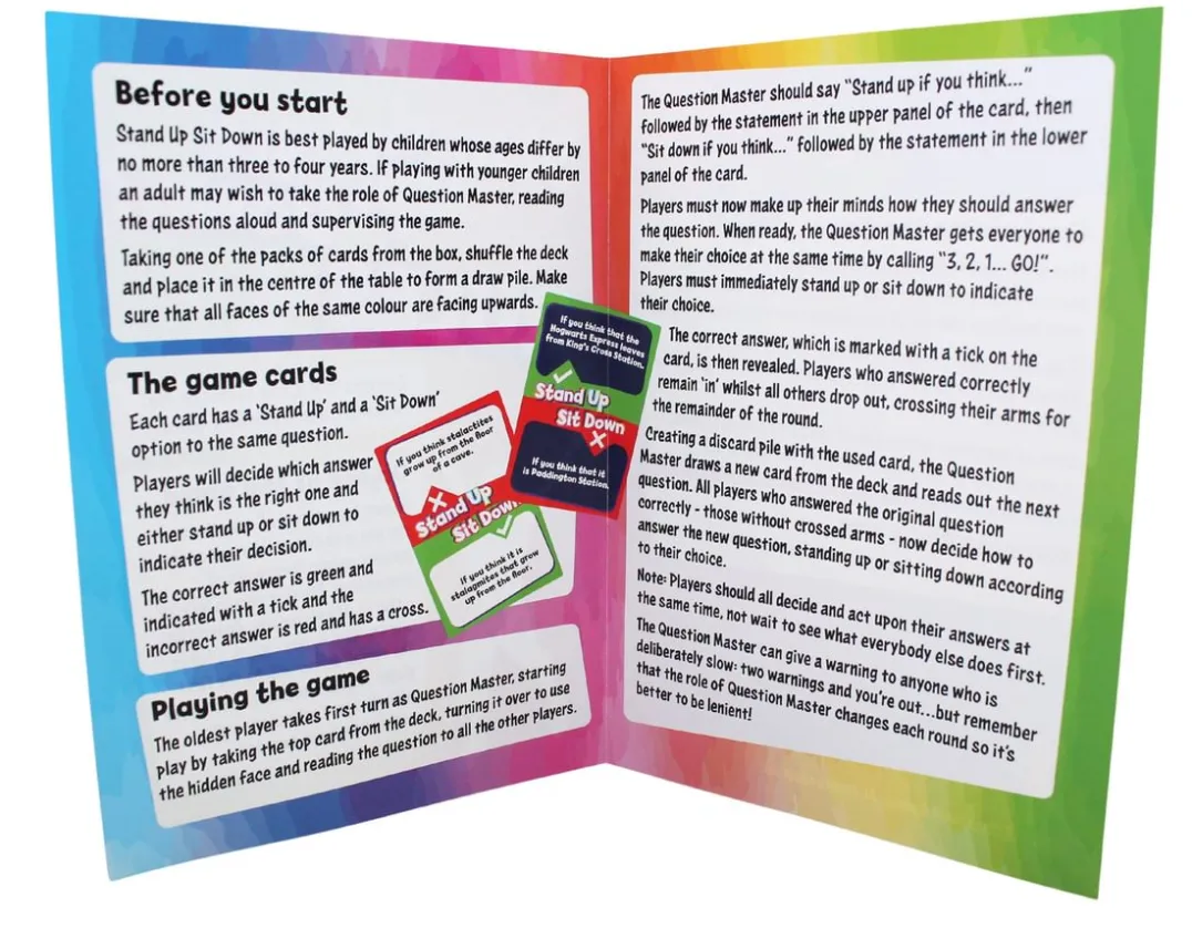 Stand Up! Sit Down? - Active Quiz Game<Cheatwell Games New