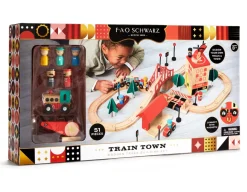 Train Town - 51 Piece Wooden Building Set<FAO Schwarz Hot