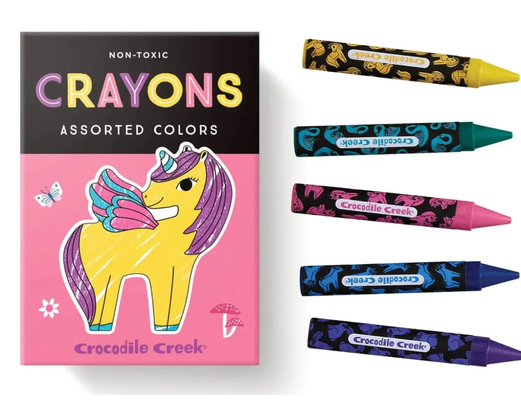 Unicorn Colouring Stickers - Set of 20 with 5 Crayons<Crocodile Creek Hot