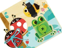 Wooden Skills Board - Buckle, Button, Lace<Tooky Toy Sale