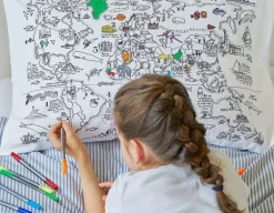 World Map Pillowcase - Doodle Your Own<Eat Sleep Doodle Online