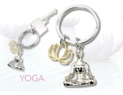 Yoga Keyring - Chrome Plated Metal<Troika Outlet